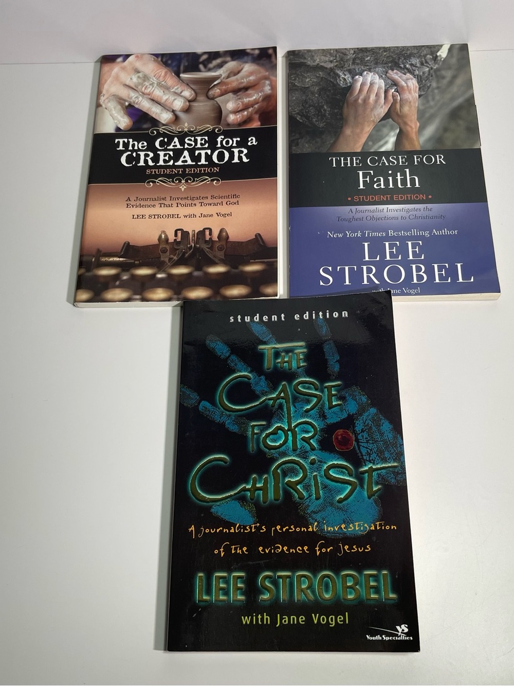 Case: For Christ ,Faith , Creator , By Lee Strobel Student Editions Lot Of 3 PB